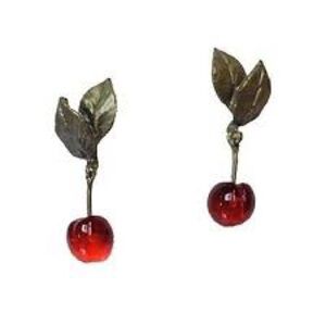 Michael Michaud Morello Cherry Drop Wire Earrings